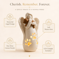 Dog's Angel Candle Holder Memorial Statue with Flickering LED Candle
